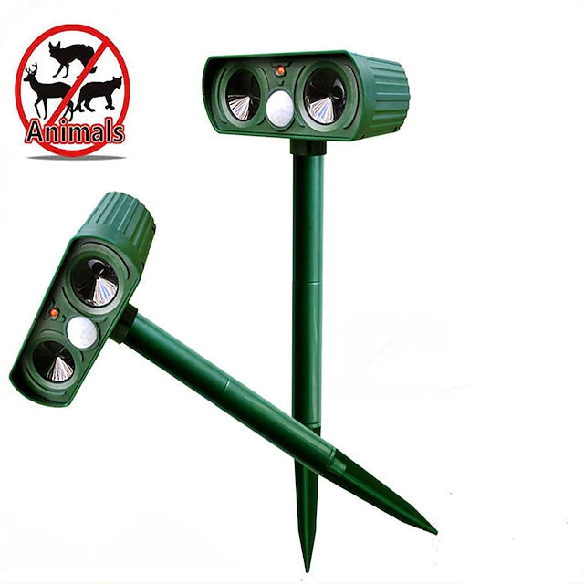 2-Piece: Outdoor Solar Ultrasonic Pest Repeller