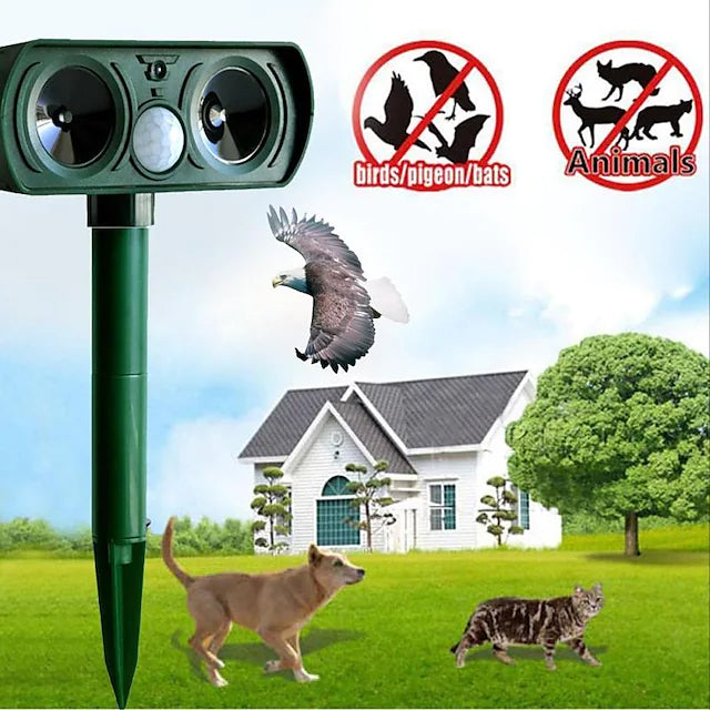 2-Piece: Outdoor Solar Ultrasonic Pest Repeller