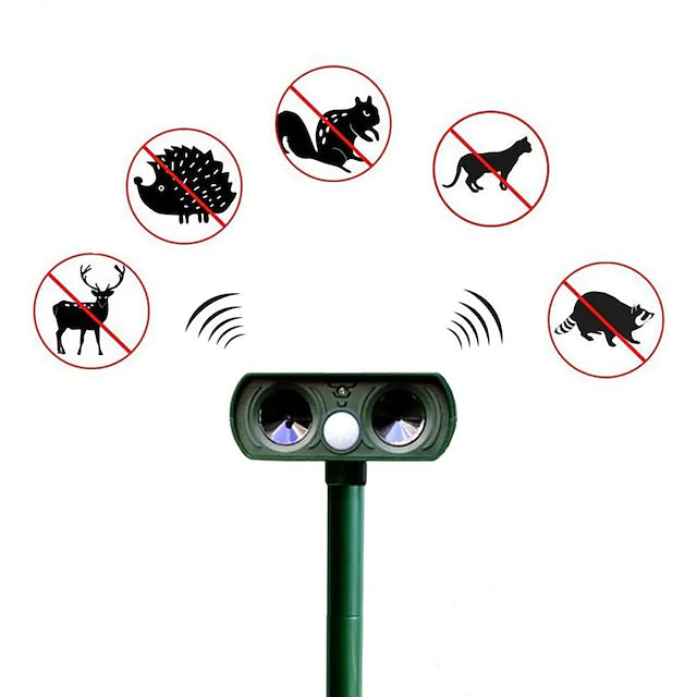 2-Piece: Outdoor Solar Ultrasonic Pest Repeller