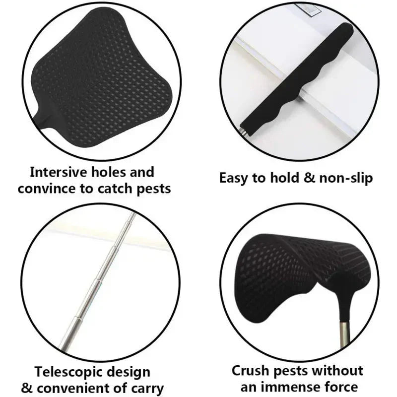2-Pieces: Heavy Duty Telescopic Fly Swatter Set