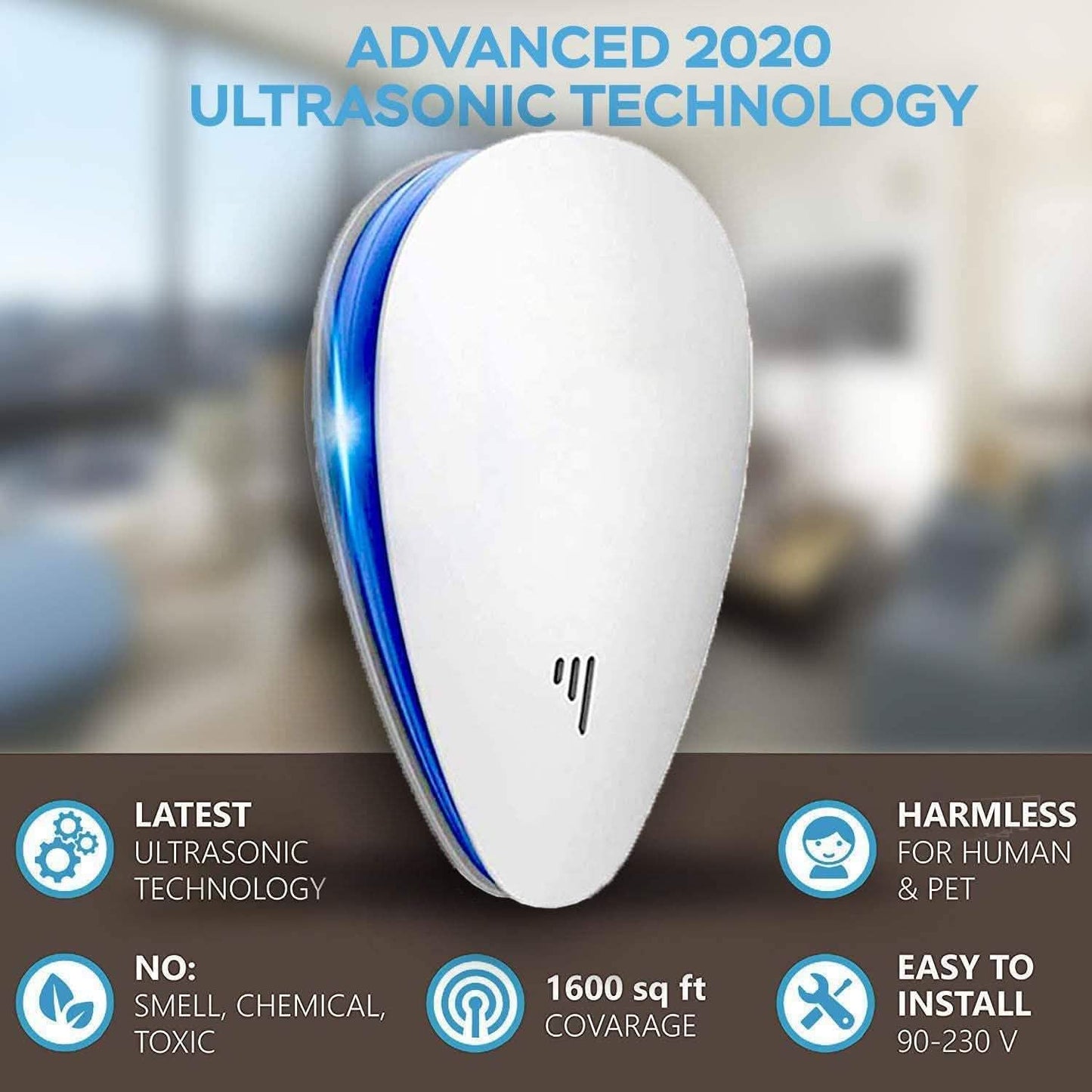 4-Pack: Pest Control Ultrasonic Repellent