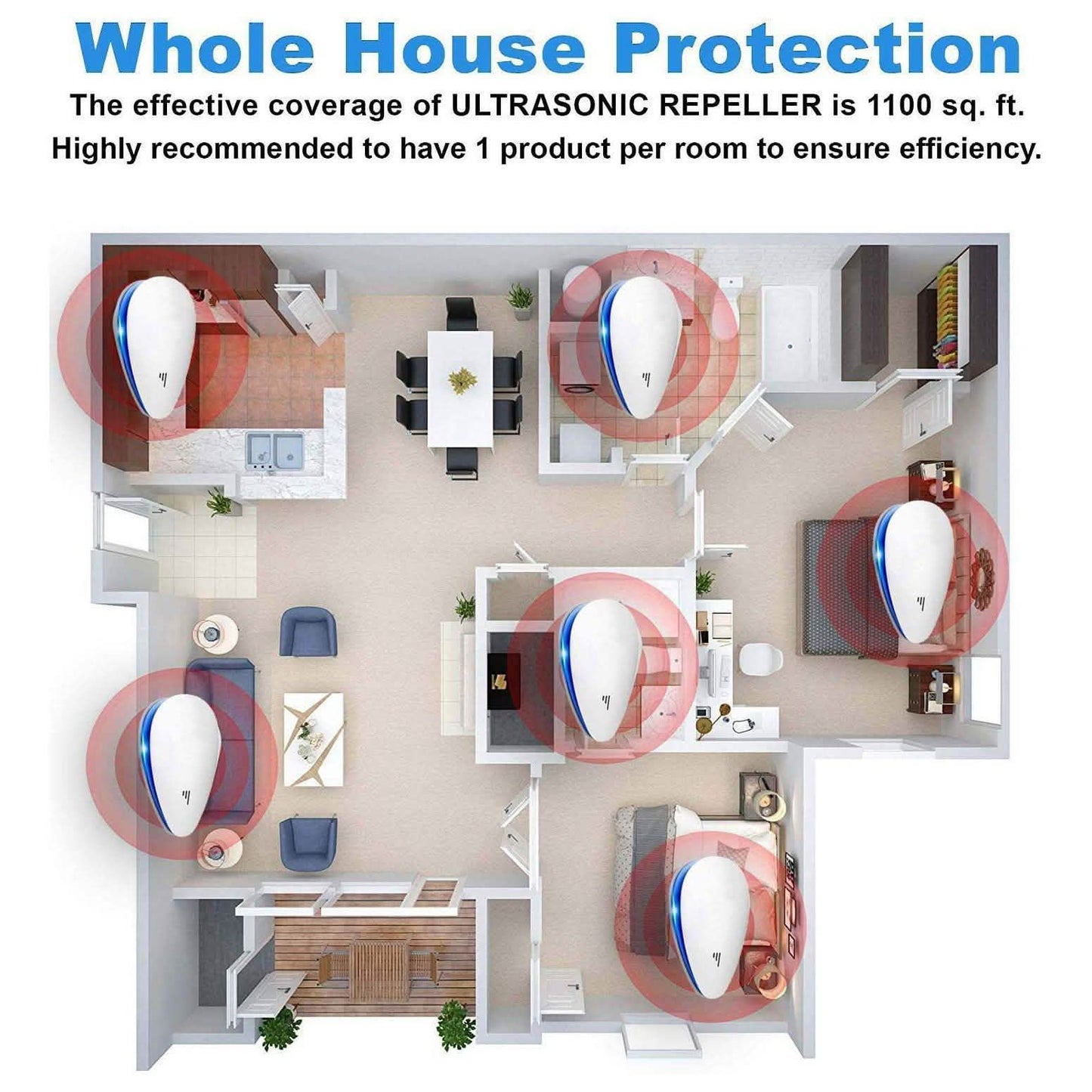 4-Pack: Pest Control Ultrasonic Repellent