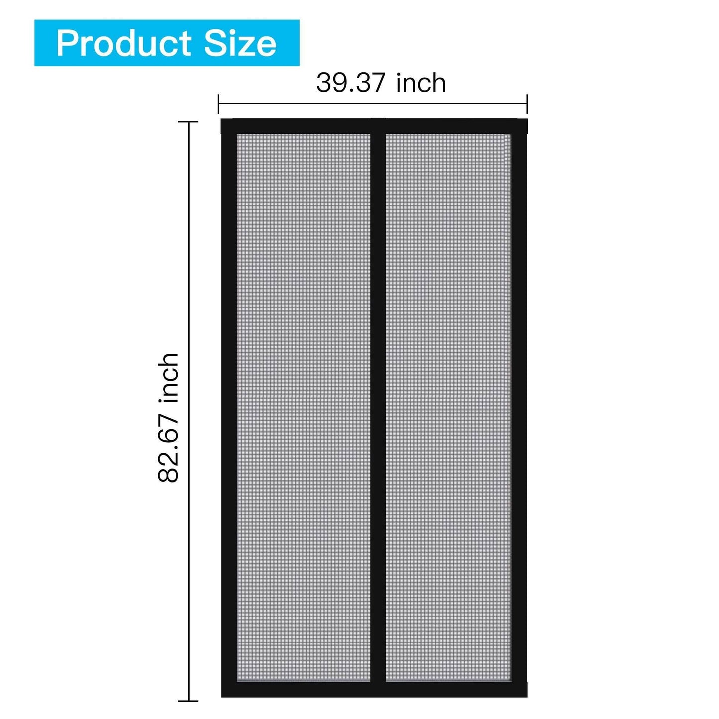 Magnetic Screen Door With Durable Fiberglass Mosquito Mesh Curtain