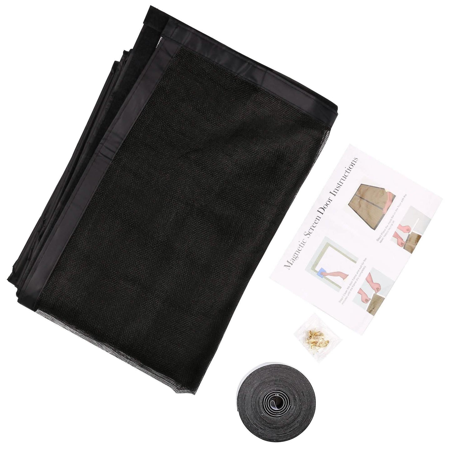 Magnetic Screen Door With Durable Fiberglass Mosquito Mesh Curtain