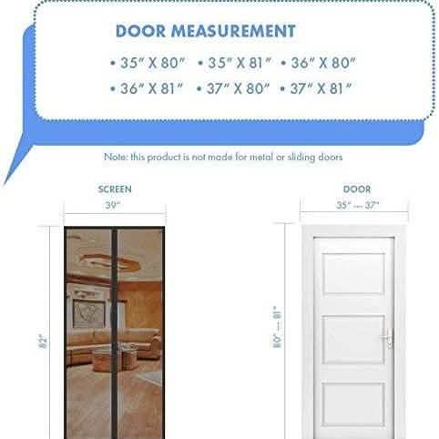 Magnetic Screen Door With Durable Fiberglass Mosquito Mesh Curtain