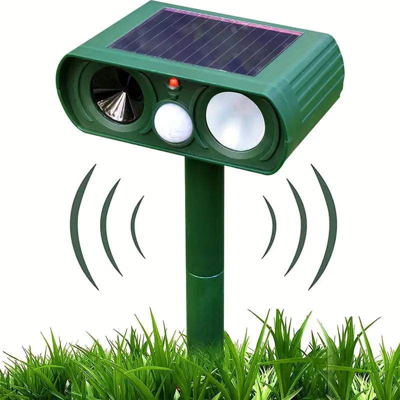 Solar Ultrasonic Animal Repeller with Motion Detector